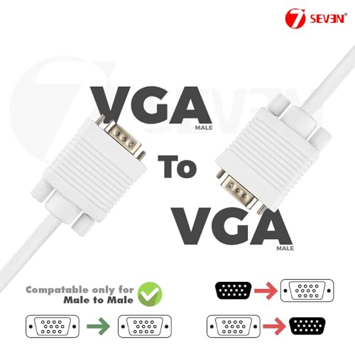 7-Seven 7 SEVEN Premium VGA Cable 1.5M for Laptop Monitor Printer CPU Scanner Smart TV CCTV Recorder Game Console - Image 2