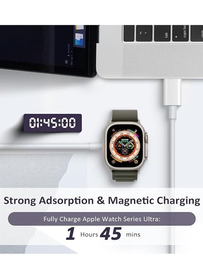 X-level Smartwatch Chargers,Magnetic Charging Cable for Apple Watch Charger,Smartwatch Accessories [USB C Port] Wireless Charger Cables Compatible with iWatch Series Ultra2/10/9/8/7/6/SE/SE2/5/4/3/2,White  - Image 5