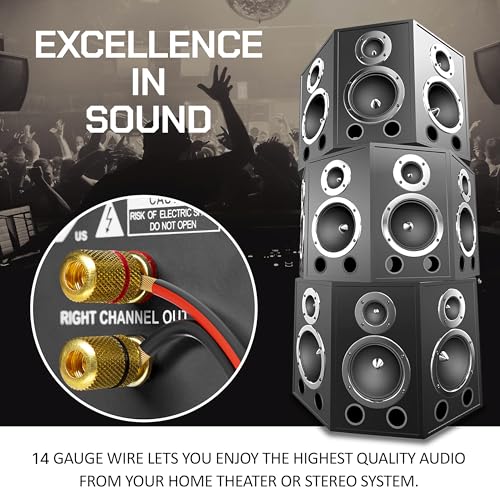 FEDUS 14 Gauge/AWG Speaker Wire 5M 16.4Ft Oxygen-Free Copper 2 Conductors Audio Speaker Cable for Car Speakers Stereos, Subwoofer, Home Theater Speakers, HiFi Surround Sound system, Radio - Image 3