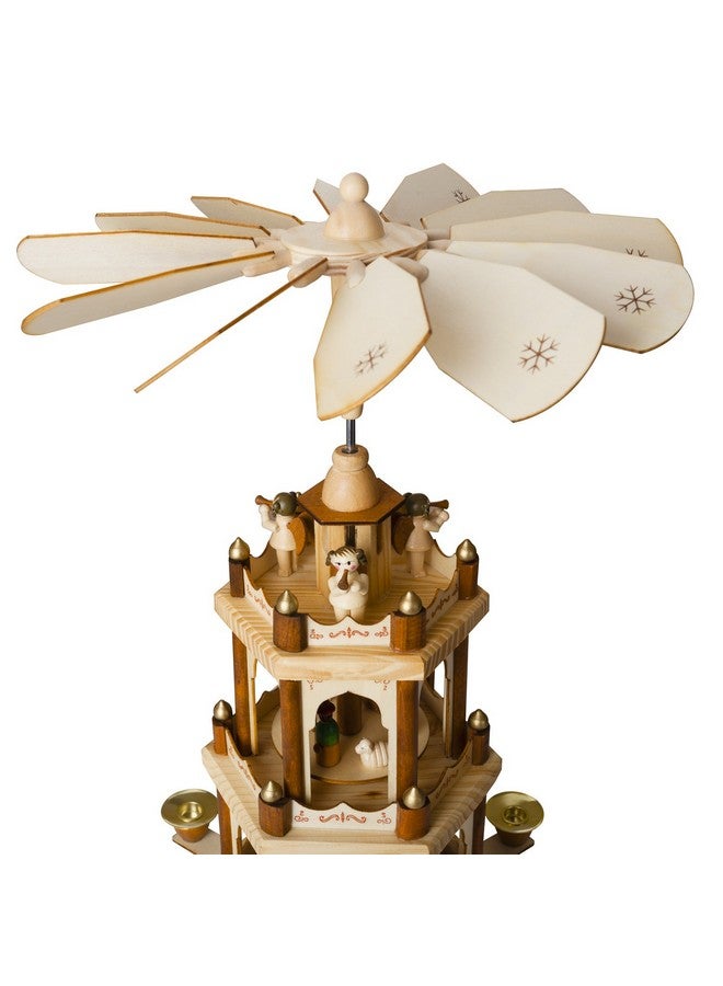BRUBAKER Wooden Christmas Pyramid - 18 Inches - 3 Tier Carousel - Nativity Play - Image 3