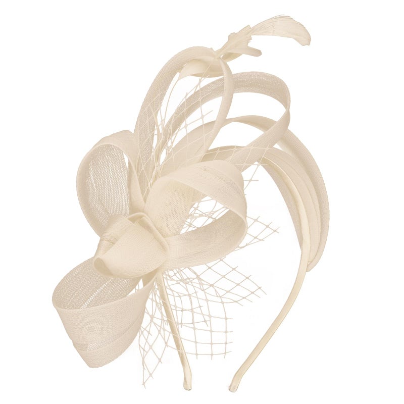 Uintoon Fascinators Hats for Women, Champagne Fascinator Headband with Feather Women's Tea Party Hat Derby Hats for Cocktail, Wedding, Fancy Dress Party, 1920s Accessories for Women and Girls - Image 1
