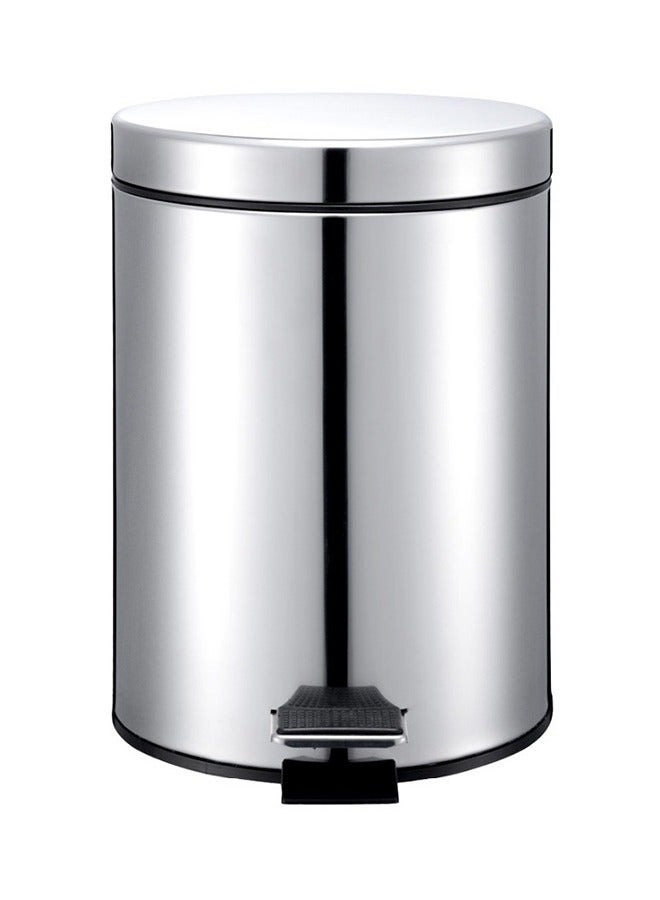 Stainless Steel Portable Trash Bin With Pedal Silver/Black 17 x 26cm  - Image 1