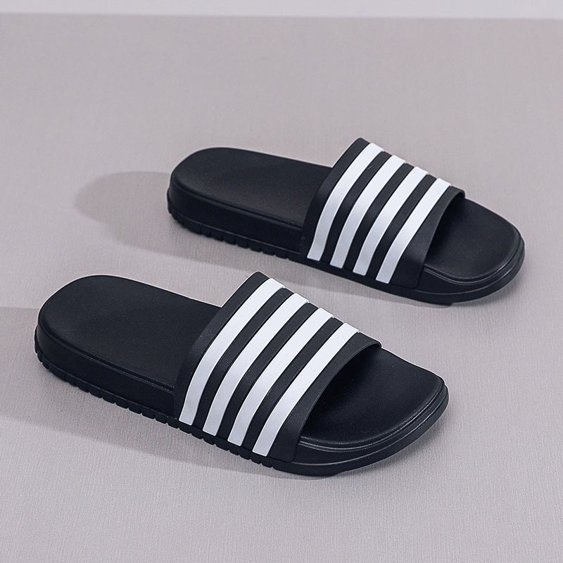 Three Bar Slippers Women'S Summer Korean Style Ins Fashionable Indoor Home Bathroom Bathing Beach Couple Sandals Slippers For Men - Image 3