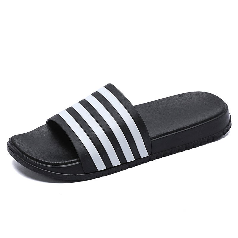 Three Bar Slippers Women'S Summer Korean Style Ins Fashionable Indoor Home Bathroom Bathing Beach Couple Sandals Slippers For Men - Image 1