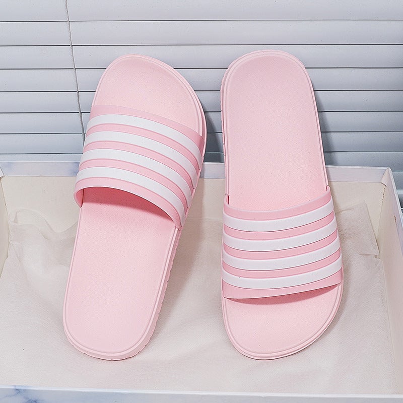 Three Bar Slippers Women'S Summer Korean Style Ins Fashionable Indoor Home Bathroom Bathing Beach Couple Sandals Slippers For Men - Image 5
