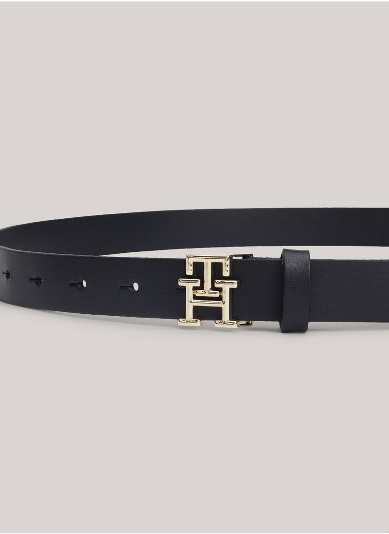 TOMMY HILFIGER Women's Th Logo Adjustable Belt - Leather, Blue  - Image 5