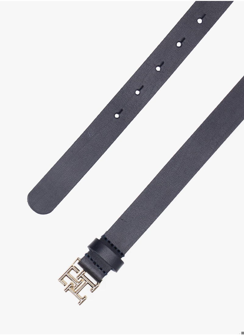 TOMMY HILFIGER Women's Th Logo Adjustable Belt - Leather, Blue  - Image 2