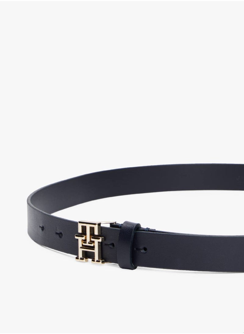 TOMMY HILFIGER Women's Th Logo Adjustable Belt - Leather, Blue  - Image 3