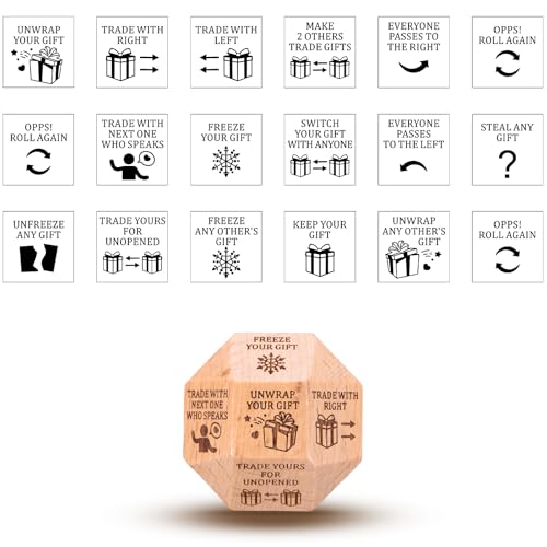 TI-EDC Santa Swap Gift Exchange Dice Gift Exchange Dice Christmas Games for Family Party Christmas Party GiftsChristmas Party Stocking Stuffers for Women Funny White Elephant Gifts for Adults Gag Gifts - Image 5