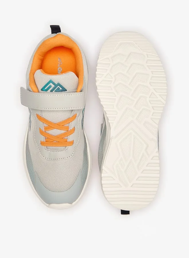 Oaklan by Shoexpress Logo Print Sports Shoes with Hook and Loop Closure