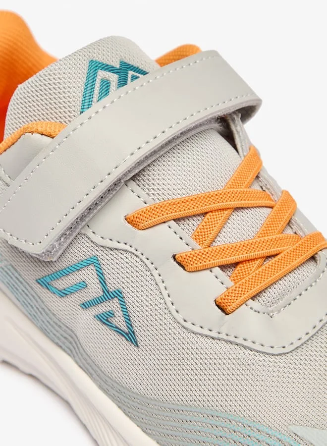 Oaklan by Shoexpress Logo Print Sports Shoes with Hook and Loop Closure