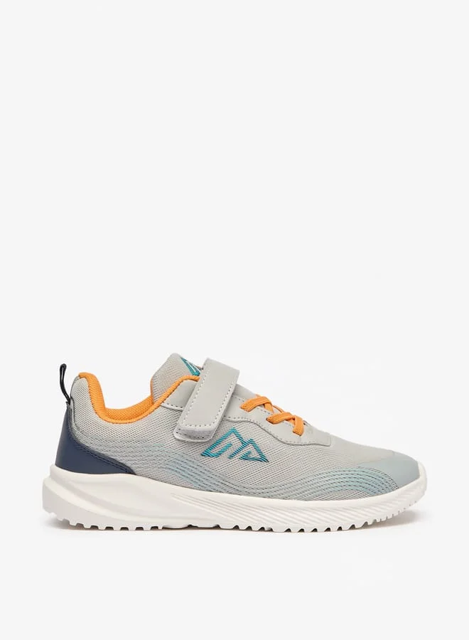 Oaklan by Shoexpress Logo Print Sports Shoes with Hook and Loop Closure