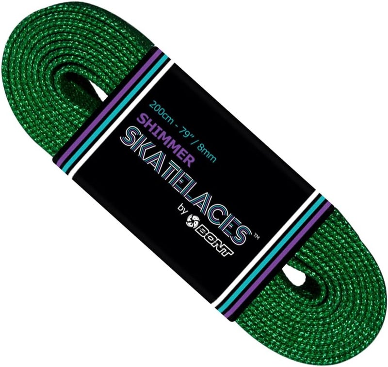 Bont Skates 8mm Shimmer Laces - 79" 96" 108" - Tinkerbell Green - Image 1