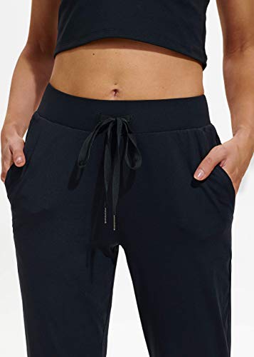 Libin Women's Joggers Pants Athletic Sweatpants with Pockets Running Tapered Dance Casual Pants for Workout, Lounge, Black XS - Image 3