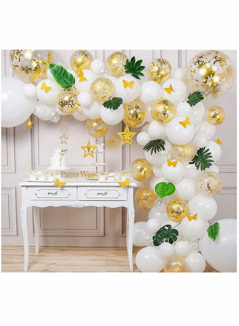 Excefore 60 Pcs Gold Metallic Balloons Set, Gold Confetti Balloons, Gold White Balloons for Wedding Birthday Graduation Bridal Shower Baby Shower Party Decoration - Image 3