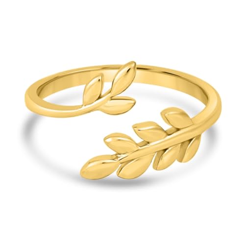 ZAVYA 925 Sterling Silver Leaf Ring | Gold Plated Shimmering Valentine's Gift Ideas-Women Ring | With Certificate of Authenticity and 925 Hallmark - Image 4