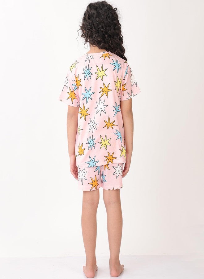 ANTHRILO Pink Star and Black Bow Girls Sleepwear Short Set (Pack of 2) | 6-12 Months - Image 3