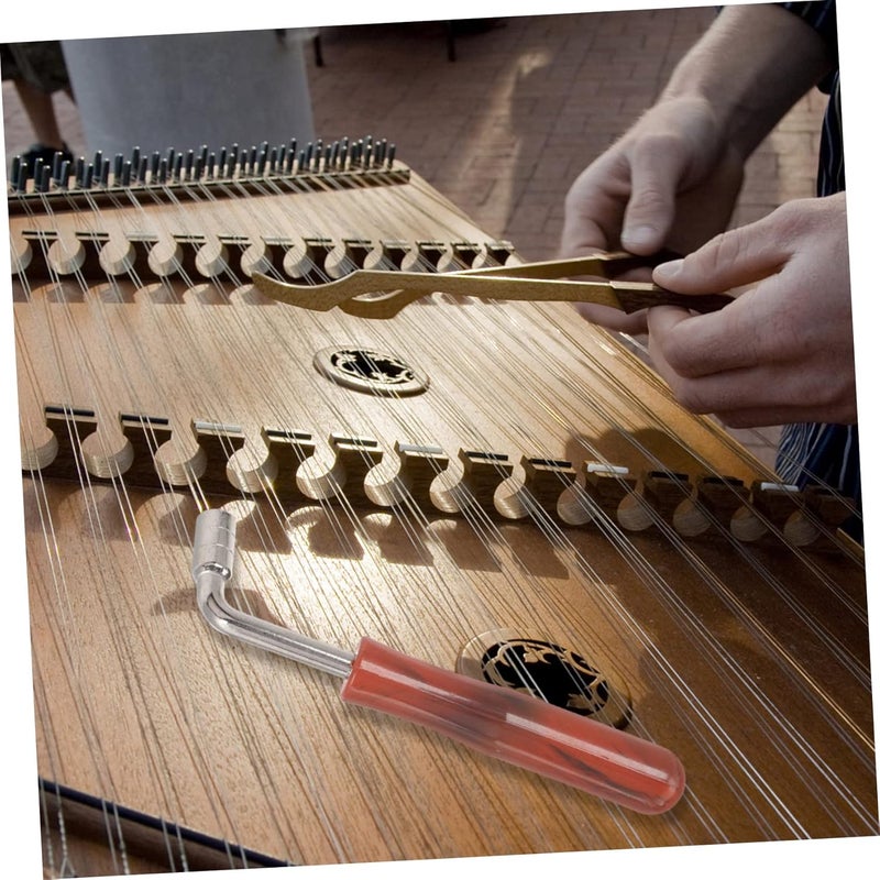 TOYANDONA Tuning Supplies for Dulcimer Professional Tuning Spanner Wrench Wood Handle - Image 2