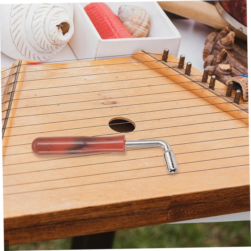 TOYANDONA Tuning Supplies for Dulcimer Professional Tuning Spanner Wrench Wood Handle - Image 4