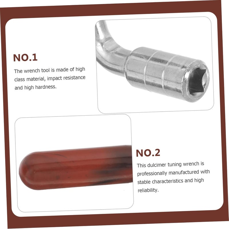 TOYANDONA Tuning Supplies for Dulcimer Professional Tuning Spanner Wrench Wood Handle - Image 5