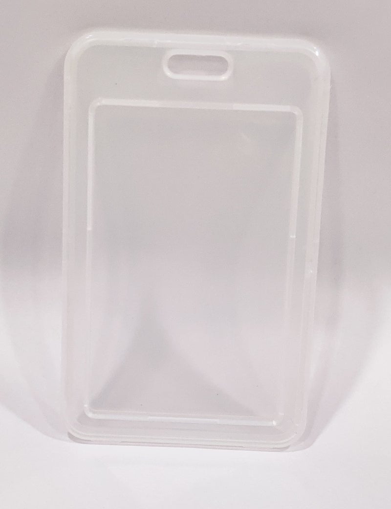 NSSP Plastic ID Card Holder for Office and School use Locking Style Vertical (Transparent, Pack of 5) - Image 3