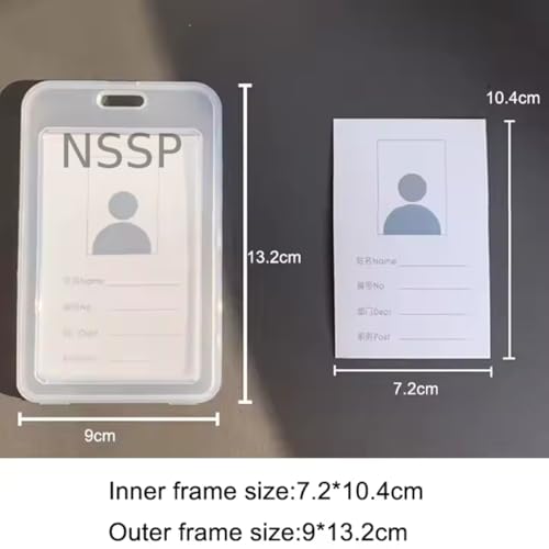 NSSP Plastic ID Card Holder for Office and School use Locking Style Vertical (Transparent, Pack of 5) - Image 2