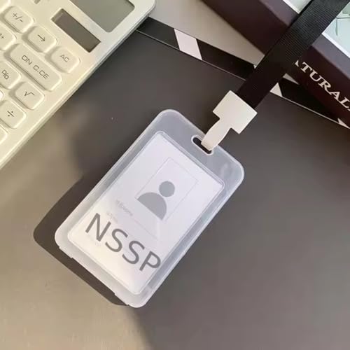 NSSP Plastic ID Card Holder for Office and School use Locking Style Vertical (Transparent, Pack of 5) - Image 5