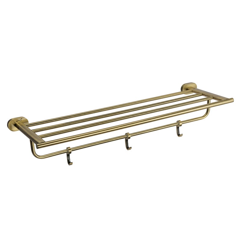 LAPO Stainless Steel 304 Grade Towel Rack for Bathroom with Hook | Bathroom Accessories | Towel Stand | Towel Hanger(24 inch, Antique Finish) - Image 5