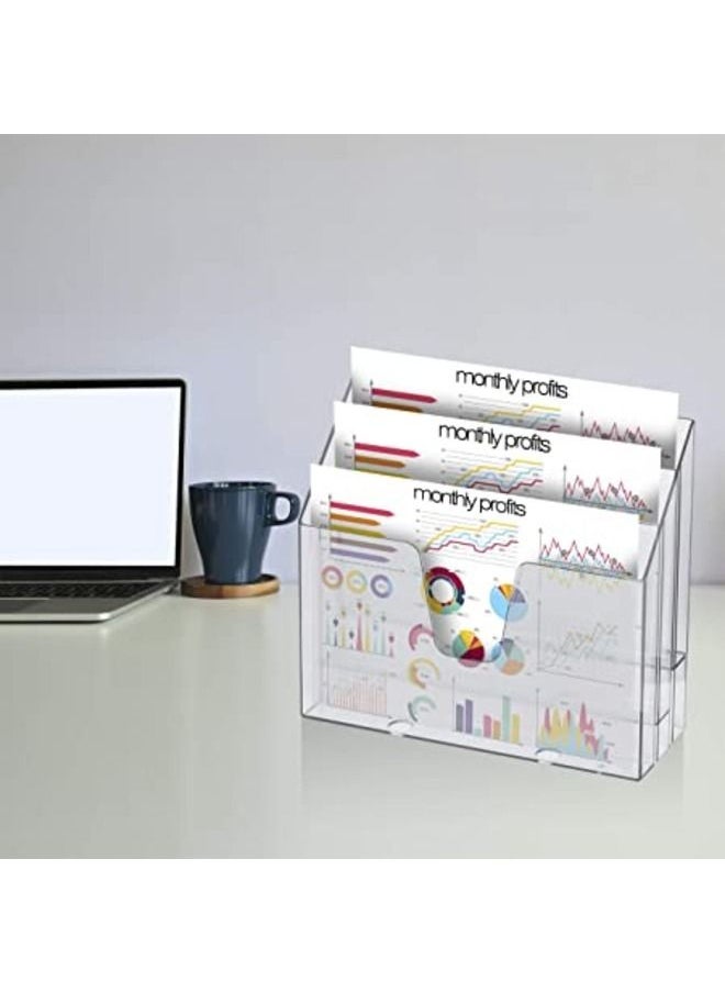 SMARTPOINTS Horizontal Triple File Folder Organiser (Crystal Colour)  - Image 2