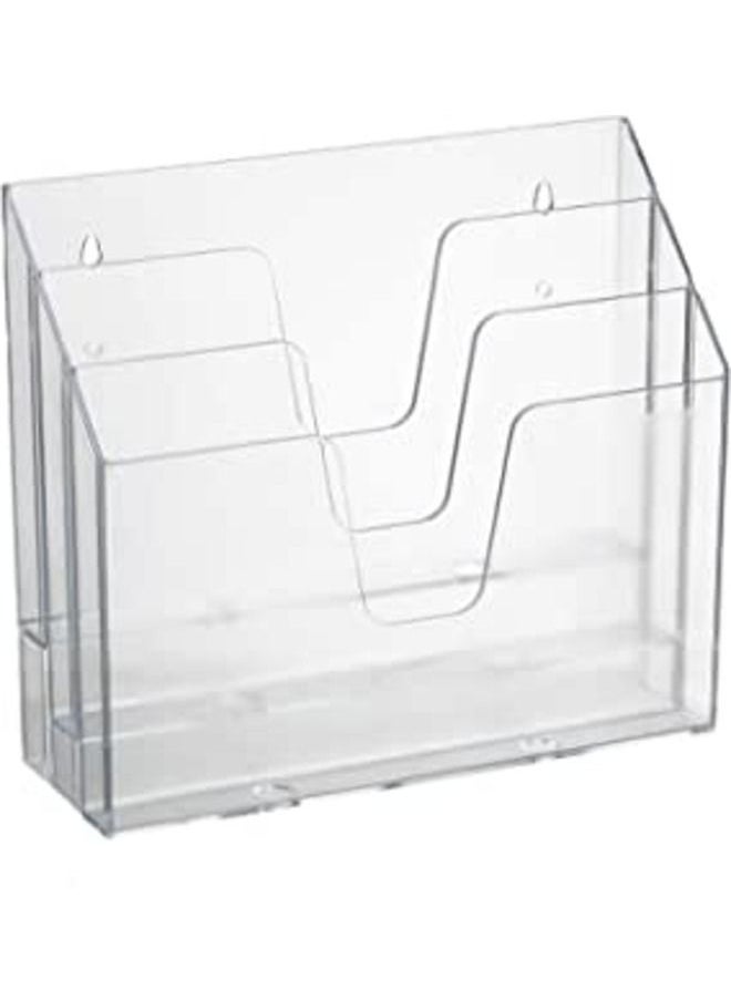SMARTPOINTS Horizontal Triple File Folder Organiser (Crystal Colour)  - Image 1