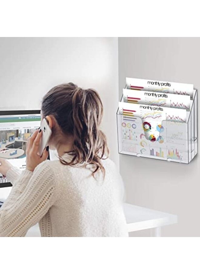 SMARTPOINTS Horizontal Triple File Folder Organiser (Crystal Colour)  - Image 4