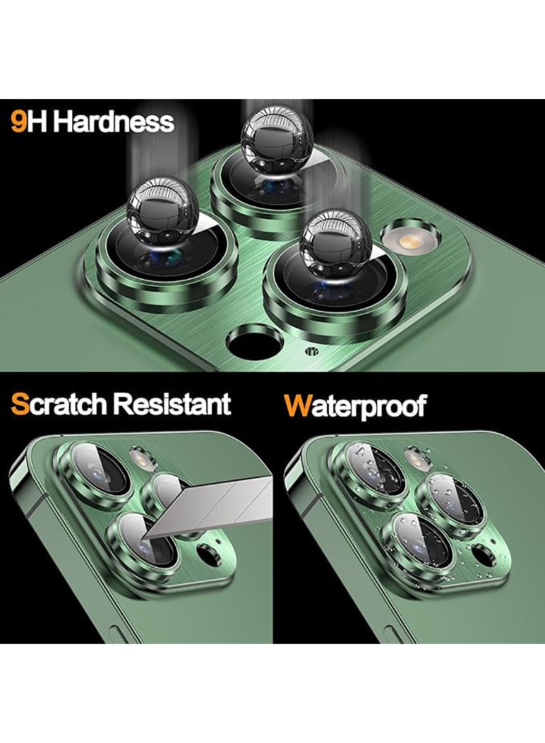 Theodor iPhone 13 Pro Max/ 13 Pro  Camera Lens Protector With 9H Tempered Glass Camera Ring Anti Scratch Metal Plate [Drop Protection], Case Friendly Camera Cover, Alpine Green - Image 3