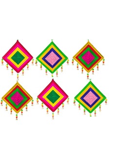 Just Flowers Just Flowers Stage Backdrop Decoration Items for Haldi Mehndi Wedding Festival Decoration Set of 6Pc Kite with Bells 3Pc Kathputli Puppets Yellow Cloth  - Image 4