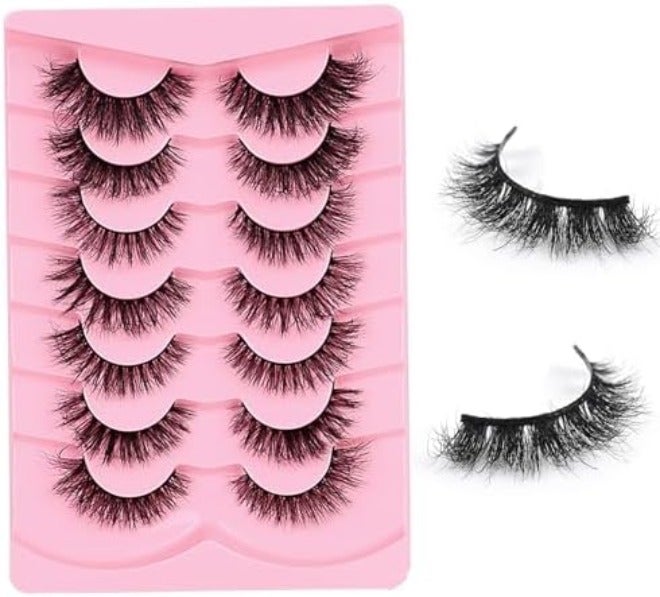 TORMEN 10 Pairs Half False Eyelashes, 3D Handmade Mink False Eyelash Set, Transparent Cat Eye Natural Short Eyelash - Image 1