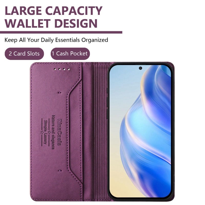 BURAQ Case Cover For Infinix Note 50s RC01 Dual-Folded Magnetic Suction RFID Leather Phone Case(Violet) - Image 3