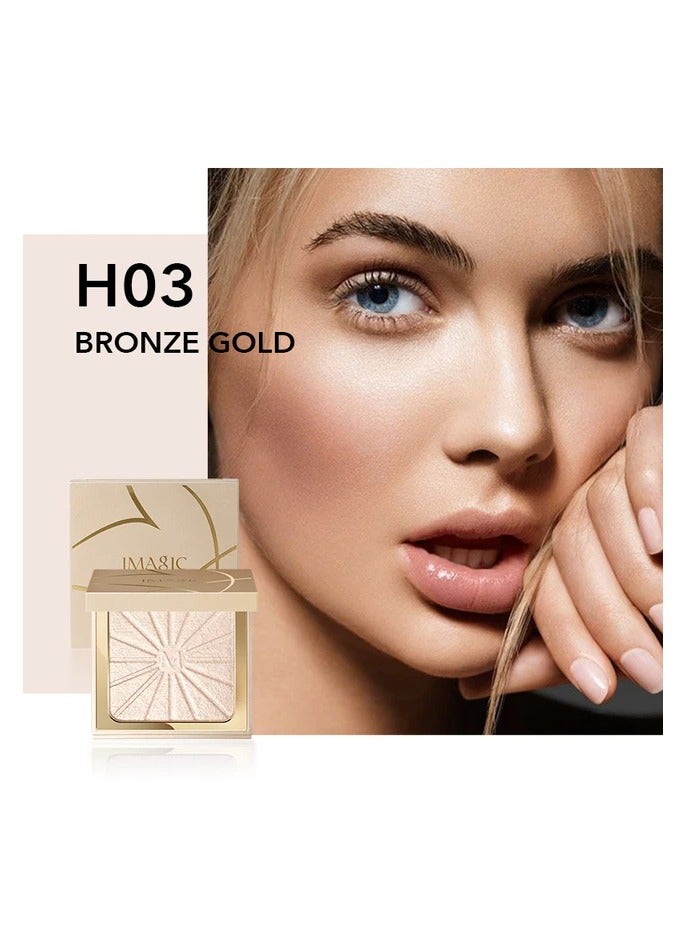 إيماجيك لوحة أحمر الخدود والهايلايتر اللامعة من IMAGIC | تضفي إشراقة طبيعية على البشرة | توهج قابل للبناء والدمج لجميع ألوان البشرة (H03 BRONZE GOLD) - Image 1