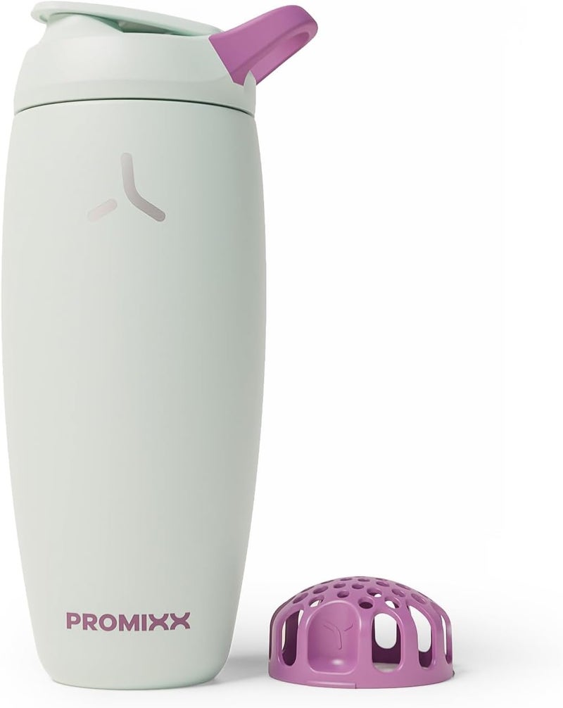 PROMIXX Pursuit Insulated Shaker Bottle – 24oz Double-Wall Stainless Steel Protein Mixer with Snap-Fit Agitator for Smooth Ice-Cold Shakes – Leak-Proof Gym Shaker Cup for Fitness – Seagrass Green - Image 1