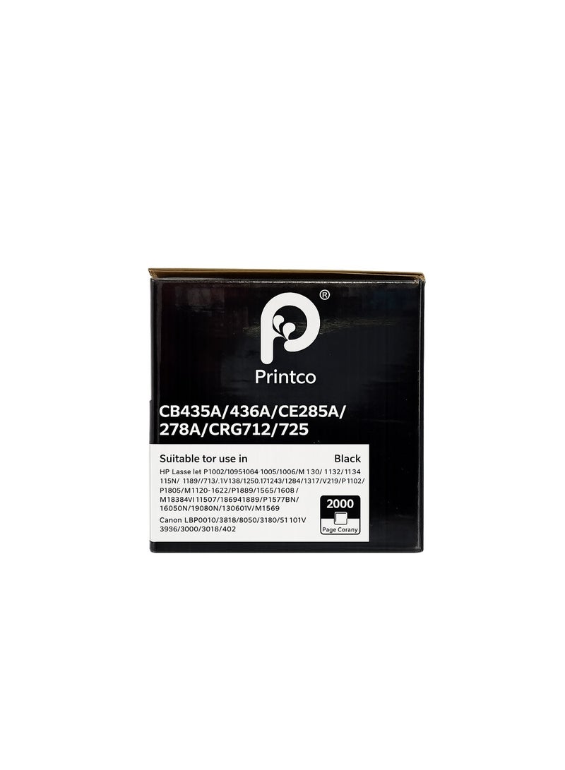 PRINTCO 85A CE285A Compatible Black Toner Cartridge for HP LaserJet P1005 P1006 P1102 P1102W P1109W M1132 M1212nf M1217nfw & Canon LBP6000 LBP6030W MF3010 | 2,000 Pages - Image 2