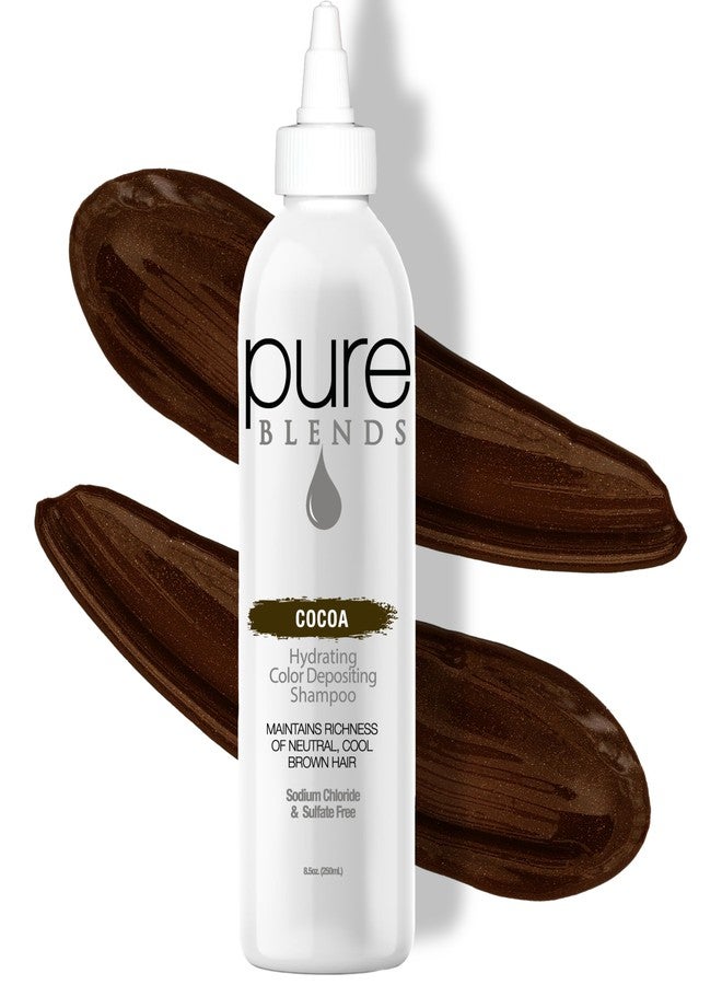 Pure Blends Cocoa Hydrating Color Depositing Shampoo - Brightens and Tones Faded Semi-Permanent Hair Dye, Prevents Fade, Extends Color Service for Treated Hair - 8.5 Oz. - Image 1