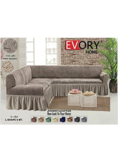 Waterproof 6 Seater L Shaped Stretch Sofa Cover Stretch Fabric Attractive Pattern with Exquisite Details and Beautiful Design