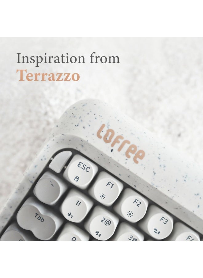 LOFREE Zero ARTZ Mechanical Keyboard, 75% Rechargeable Hot-swappable Keyboards with 3 Types Connection for Windows, Mac OS, Linear Switches/Terrazzo Grey - Image 2