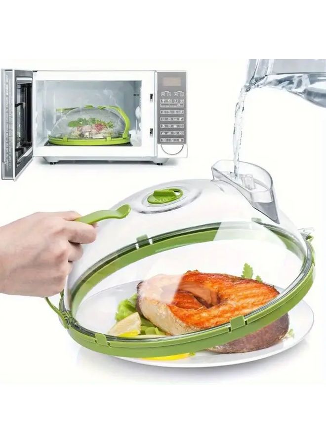 Green Steamer Cover Microwave Safe High Temp Resistant Plastic Lid - Image 3