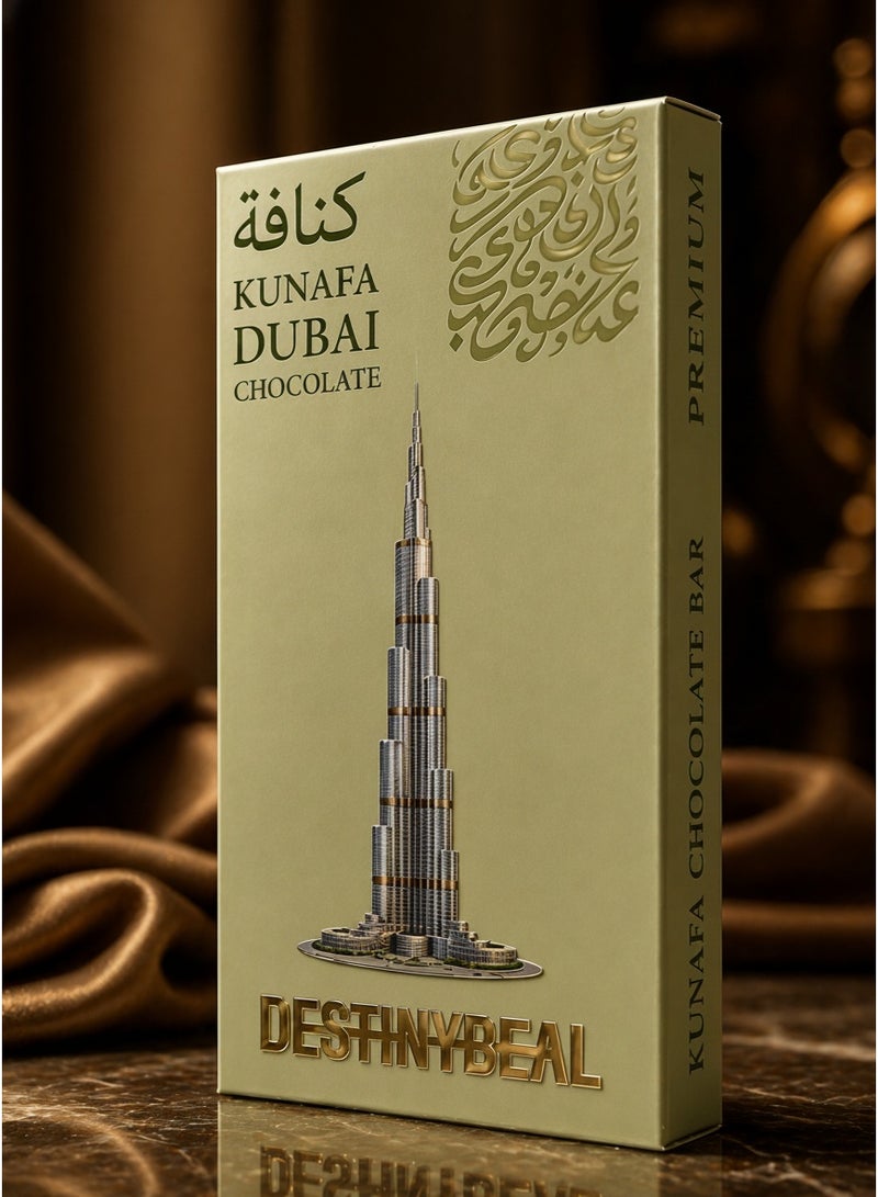 Destinydeal Pistachio Kunafa Dubai Chocolate – 200g | Premium Fusion Dessert Bar - Image 1