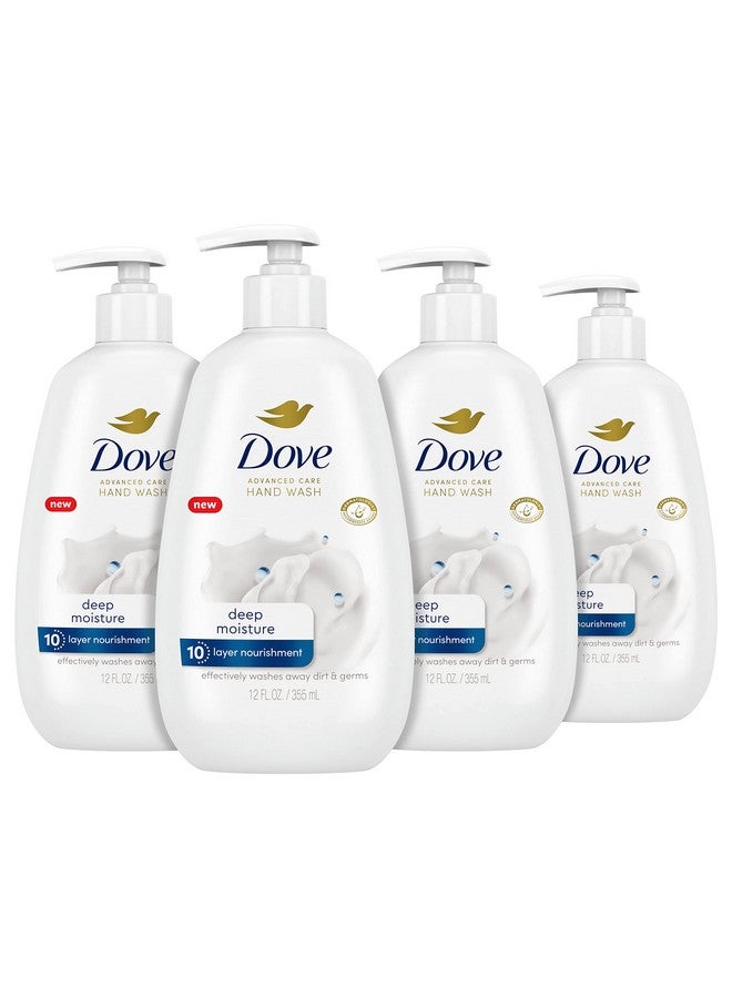 Dove Advanced Care Hand Wash Deep Moisture 4 Count for Soft, Smooth Skin, More Moisturizers than the Leading Ordinary Hand Soap, 12 oz - Image 1