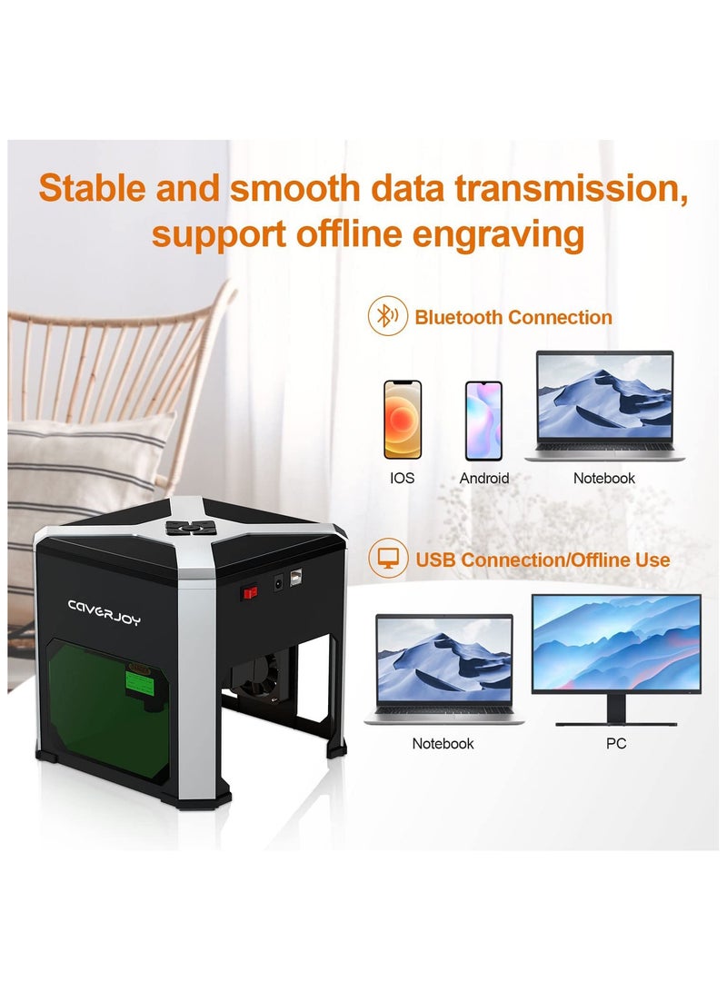Laser Engraver, K6 Laser Engraving Machine with 0.05mm Accuracy, Wireless BT App Control, Offline Engraving, 3W Laser Engraver for Wood Leather Glass, DIY Art, Logo Design - Image 5