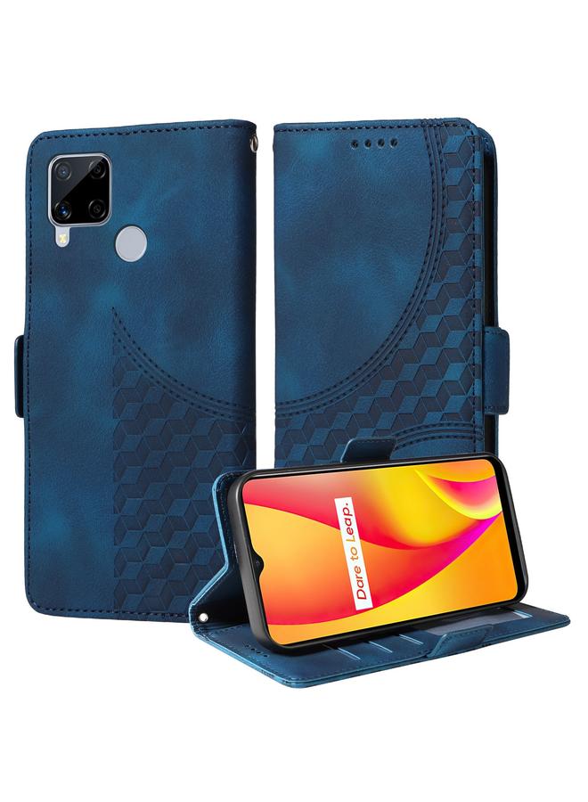 S-TOP Case For Realme Narzo 20 Embossed Rhombus Starry Leather Phone Case - Image 1