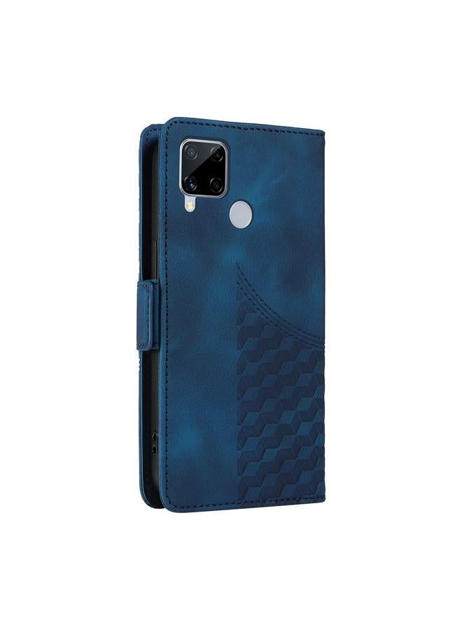 S-TOP Case For Realme Narzo 20 Embossed Rhombus Starry Leather Phone Case - Image 3