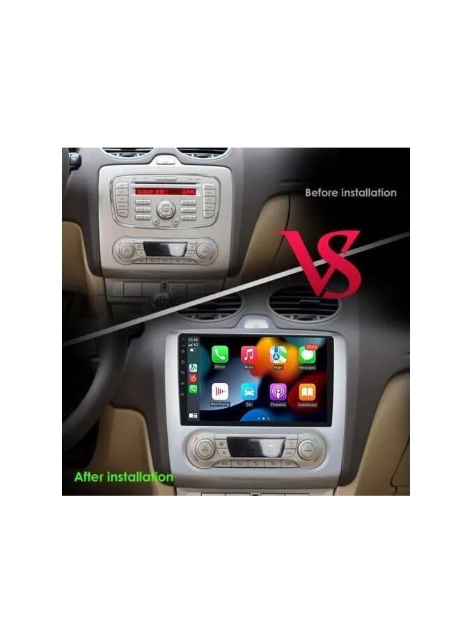 SHEZA STAR Android Car Stereo for Ford Focus 2004-2011 4GB RAM 64GB ROM Support Carplay, Mirror Link Wi-Fi BT, Radio GPS Navigation, 9 Inch IPS Touch Screen with AHD Camera Included - Image 2