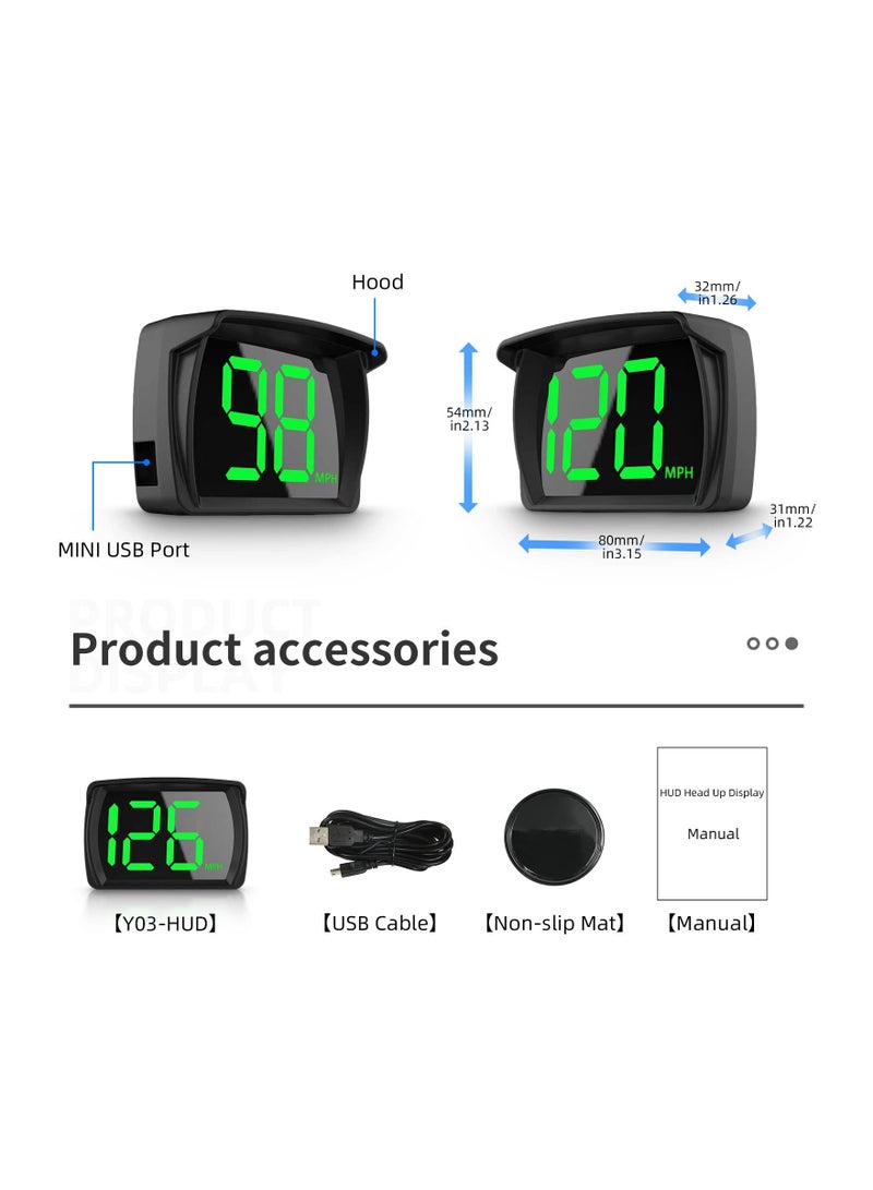 SYOSI Universal HUD Head Up Display GPS Digital Speedometer - Image 5