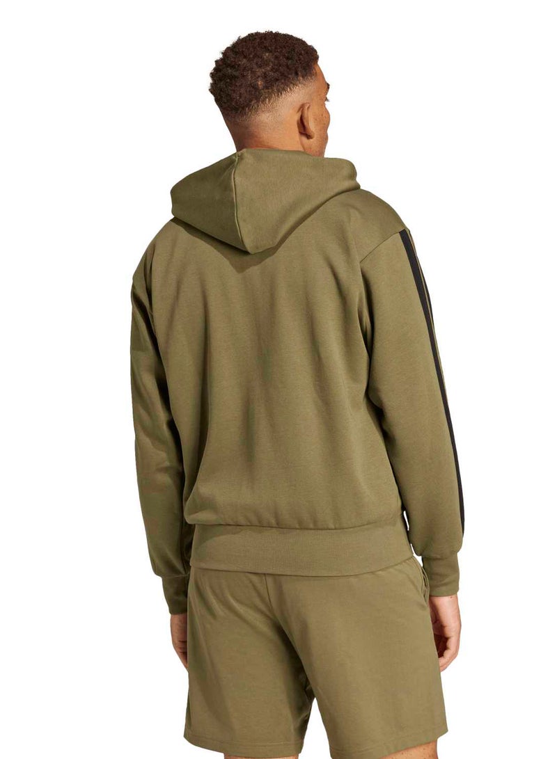 Adidas Essentials Three Stripes Fleece Hoodie - Image 2